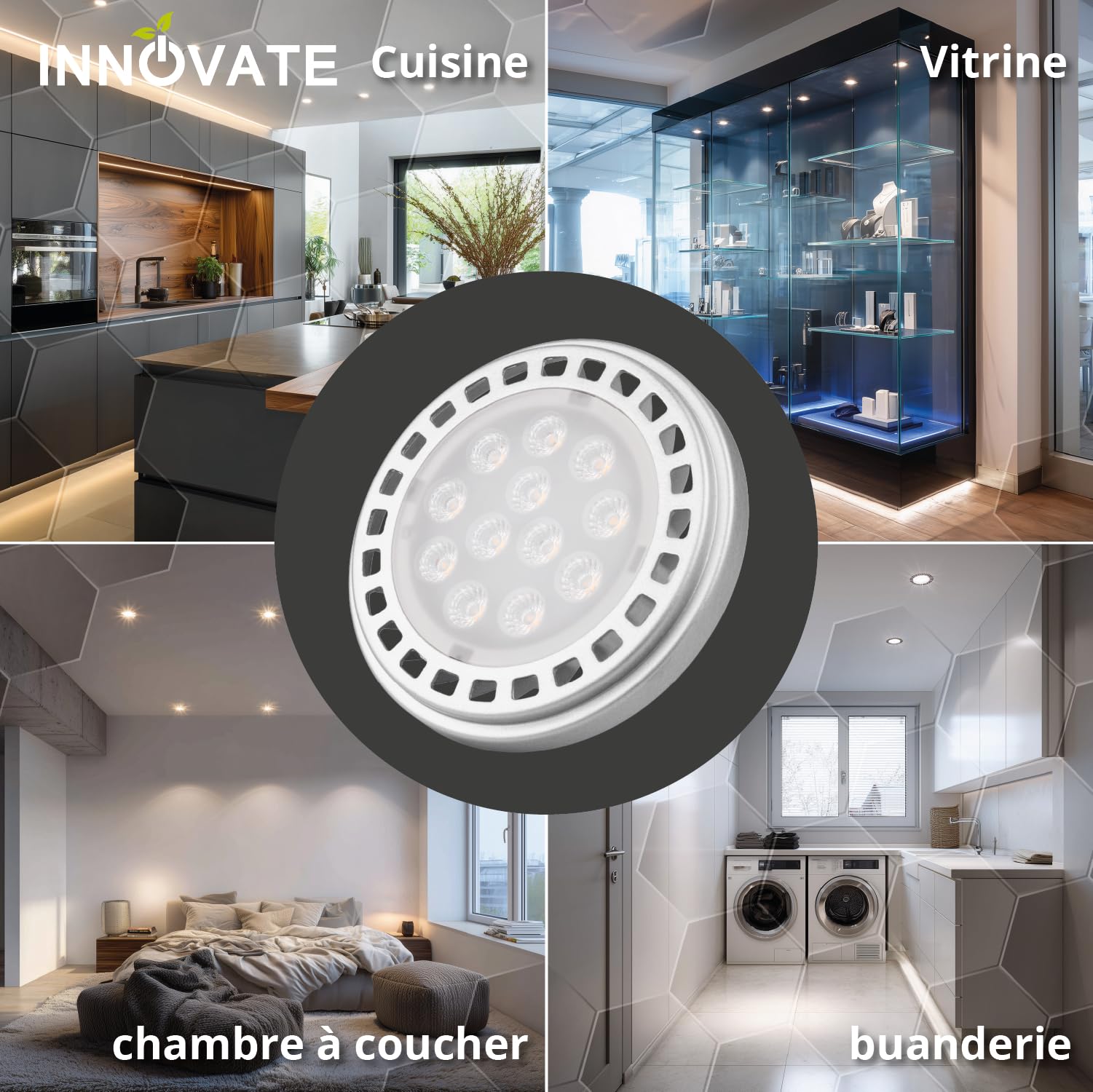 INNOVATE Spots LED d'intérieur à plafond dimmables Ampoule LED GU10