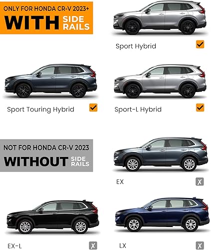 Miniatura 2 de Snailfly Barras transversales para portaequipajes para Honda CR-V CRV y CRV híbridas 2023 2024, accesorios de carga funcionan con rieles laterales