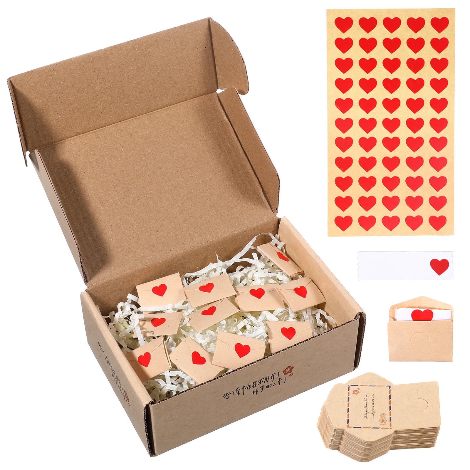 Small Valentines Day Card 100 Sets Mini Love Notes with Blank Note Cards Mini Envelopes Little Loves Notes For Him Her Romantic Gifts Cute Couple Gifts I Love You for Boyfriend Girlfriend Wife Mom