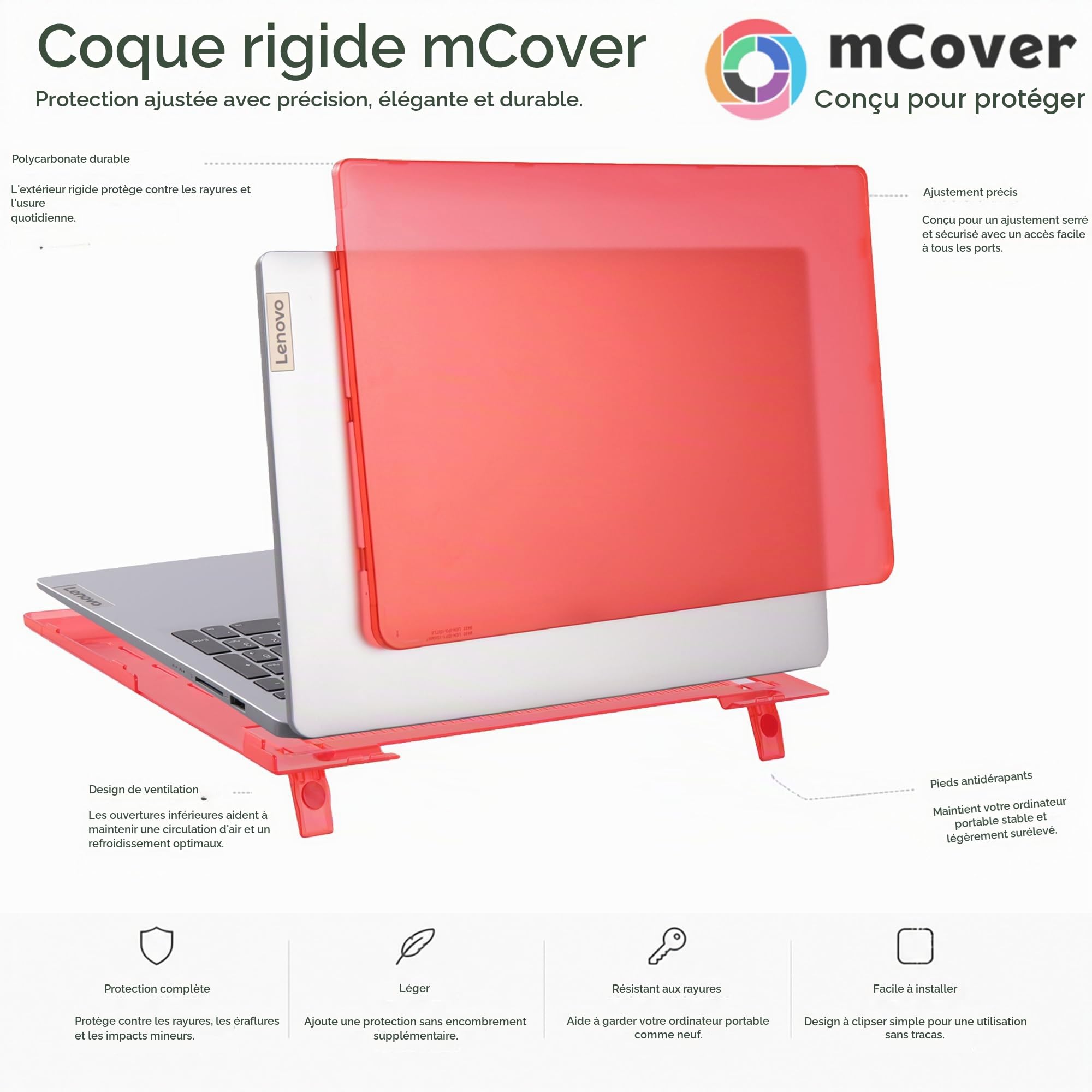 mCover Étui Compatible Uniquement avec Les Ordinateurs Portables Windows Lenovo IdeaPad 1 Series 2022-2024 15" (15ADA7 / 15AMN7 / 15ALC7 / 15IAU7 / 15IGL7 / 15IJL7 / 15IRU7) - Transparent