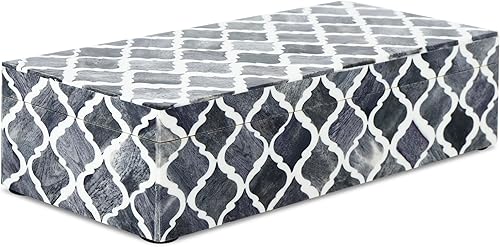 Miniatura 12 de Handicrafts Home Caja decorativa hecha a mano con patrón de chevron - Organizador de almacenamiento, centro de mesa decorativo, recuerdos de