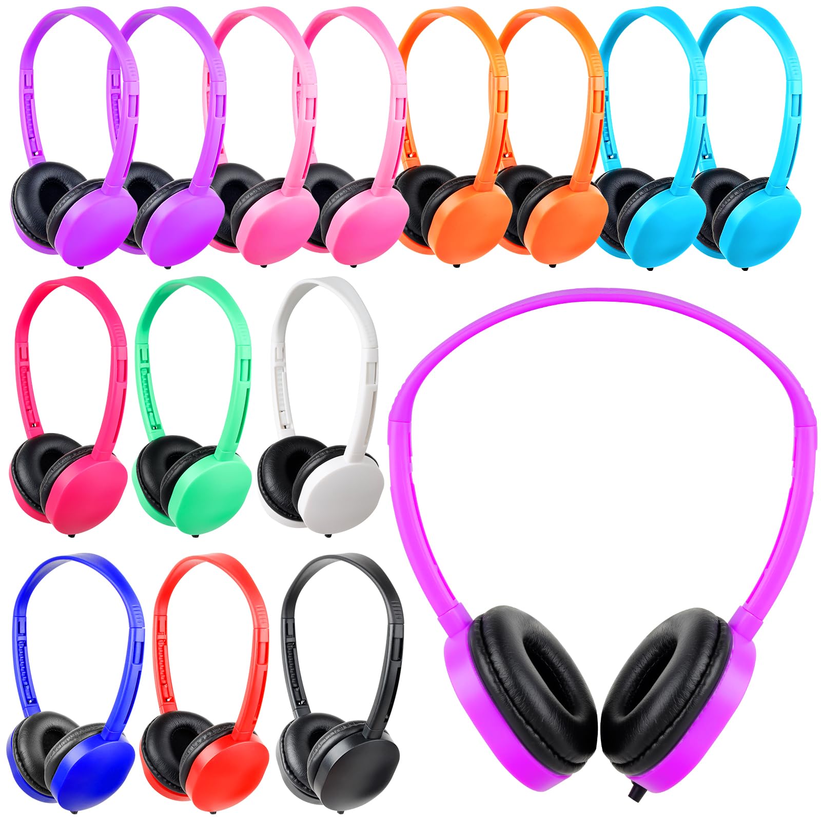 white bulk kids headphones 30 pack classroom school