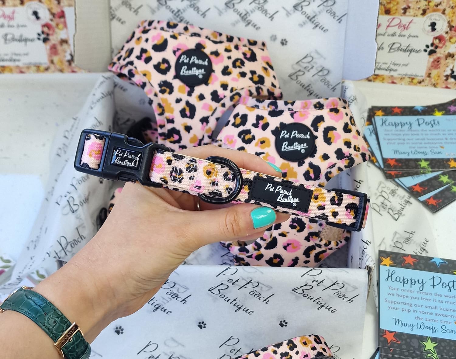 Pet Pooch BoutiquePink Minx Leopard Dog Collar XS