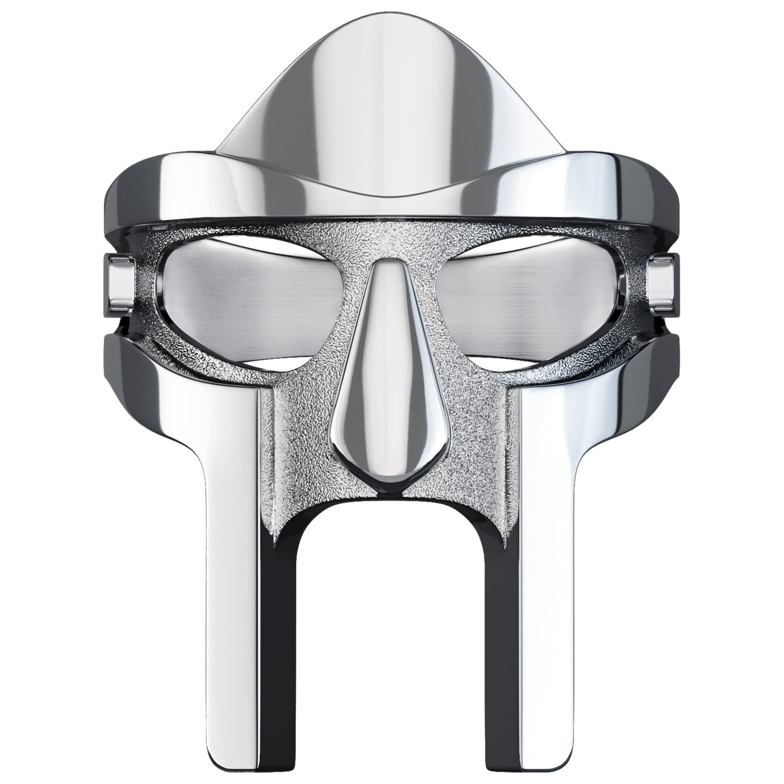 Doom Ring, S925 Sterling Silver & Stainless Steel Metal Mask Goth Biker MF Rings for Men Women, Stainless Steel, No Gemstone