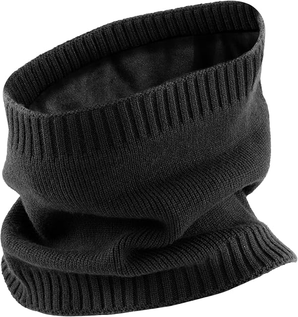 Oscenny Snoods for Men Women Soft Lined Double-Layer Knitted Snood Scarf Thicken Windproof for Winter Cold Weather Skiing Cycling Motorcycle