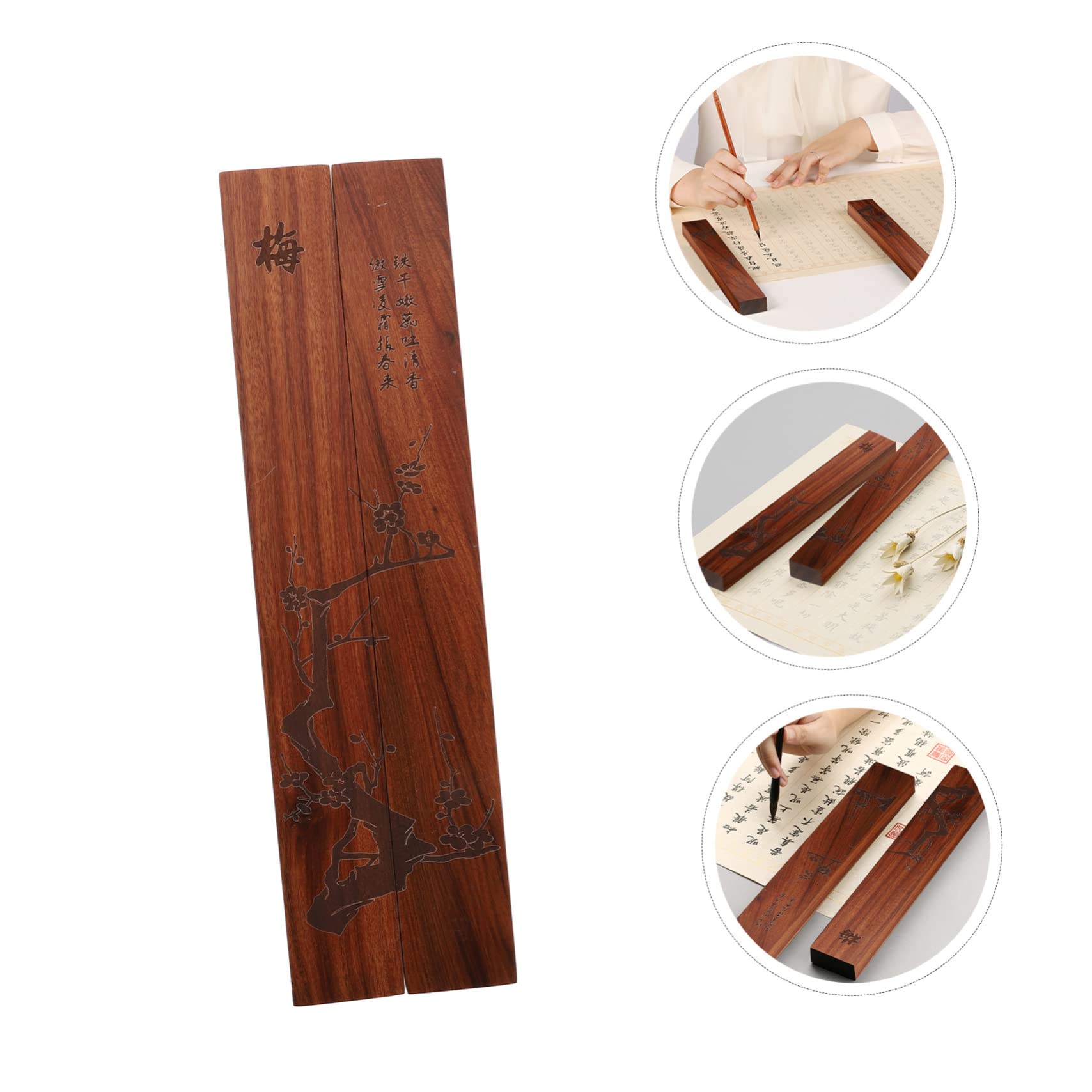 Toddmomy 2pezzi Fermacarte Legno Per Calligrafia Pesi Per Eleganti Legno Di Ziziphus e Ebano Per Ufficio e Studio Creativo