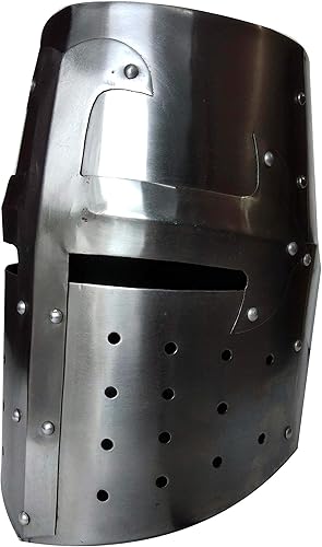 Vista 2 de AnNafi Crusader Helmet Knight Templar Helm Medieval Armour Wearable For Men Antique Helmets Combat Free-Size Reenactment SCA LARP Cosplay