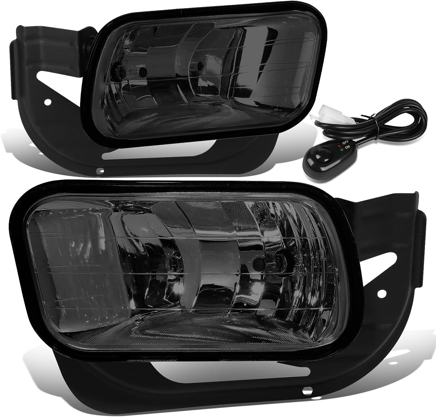 DNA MOTORING FL-ZTL-331-SM Fog Light With Switch & Wiring Harness Driver & Passenger Side Enhance visibility [Compatible with 09-18 Dodge Ram 1500 2500 3500]
