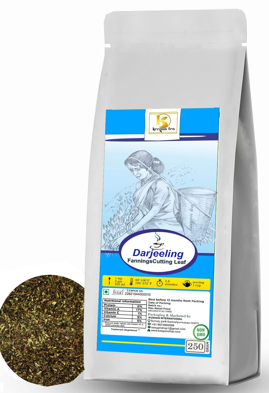 KEEGAN TEA Pure Darjeeling Fannings Cutting Leaf Tea 250gm Pouch | Authentic Darjeeling Fannings Leaf Tea | 100 Cups (B09BM3K621) Amazon Price History, Amazon Price Tracker