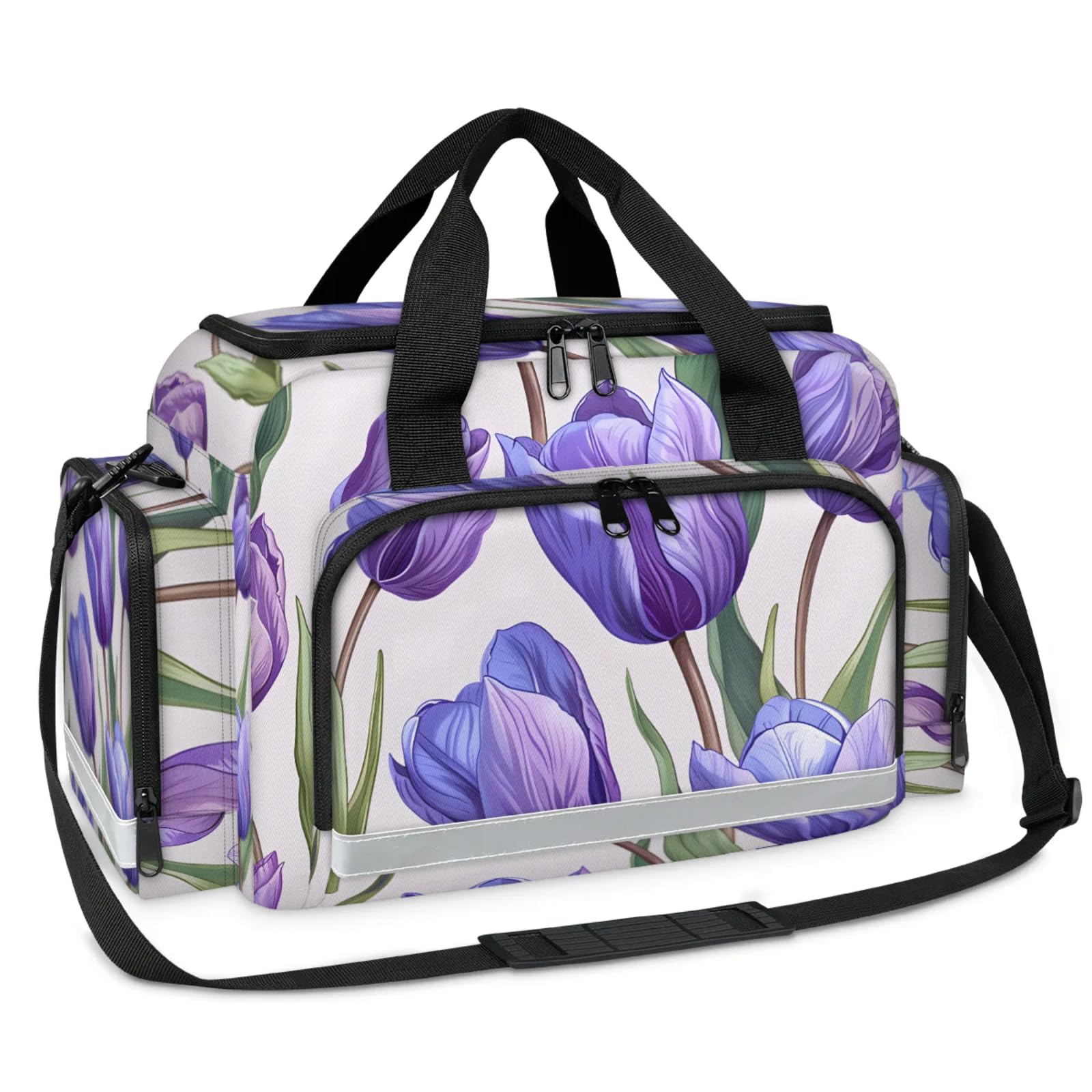 GzLeyigou First Aid Bags Empty, Retro Flowers Emergency Bag First Aid Kit Multiple Compartment Kit Carrier On Call Trauma Bag For Paramedics Emergency Medical Supplies Kit