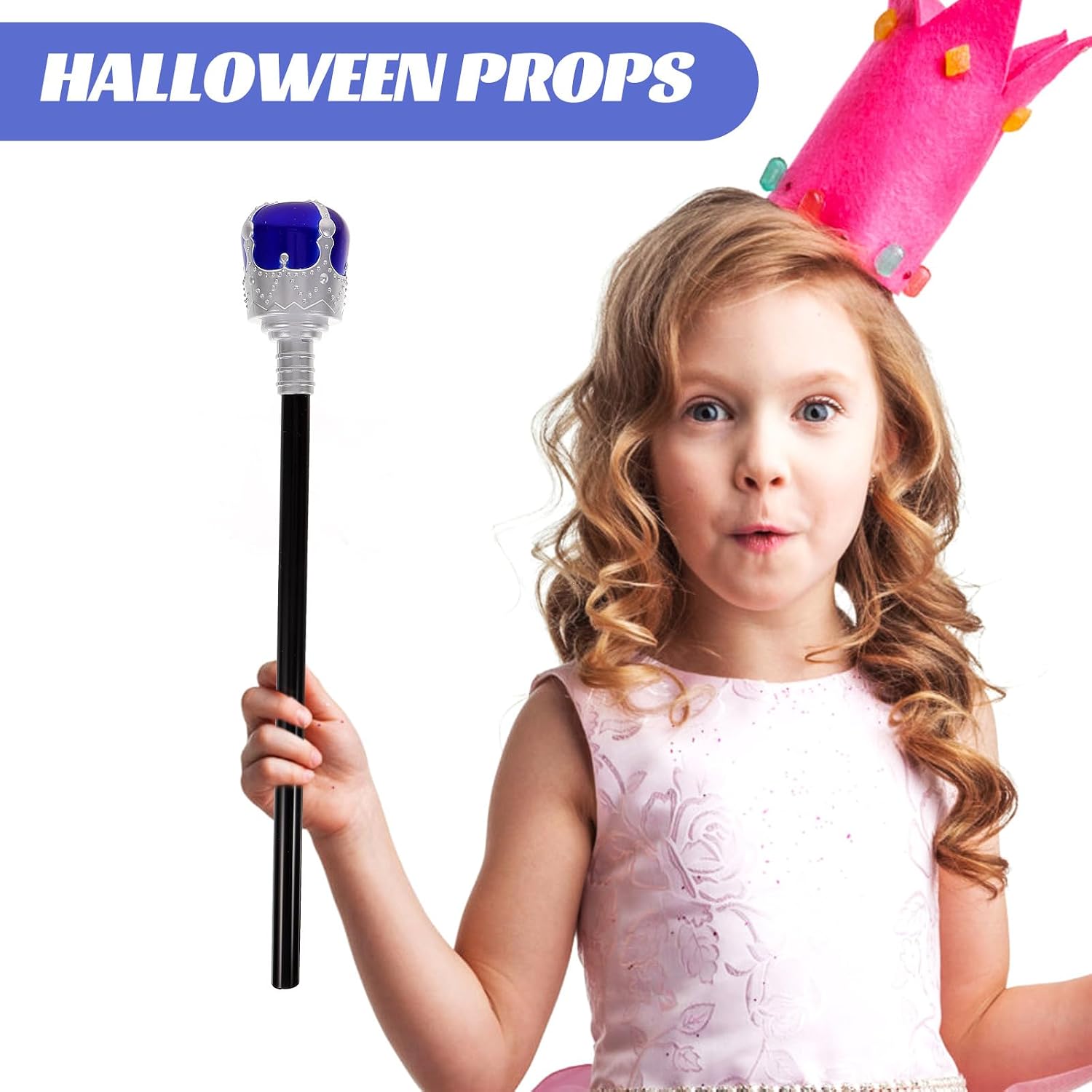 Toddmomy 42cm Plastic King Scepter – Royal Costume Accessory for Role Play, Children’s Birthday Parties & Themed Events (Blue)
