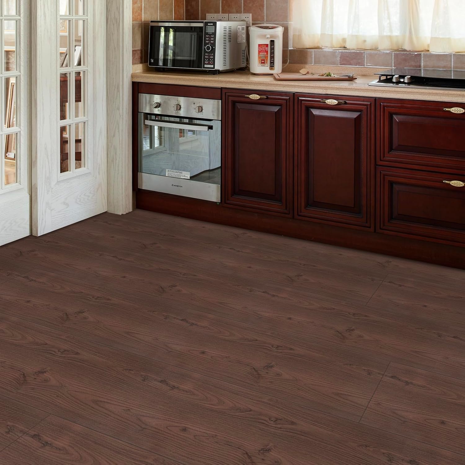 Peel and Stick Floor Tile Waterproof and 1 Vinyl Flooring Roll 12"x 118"