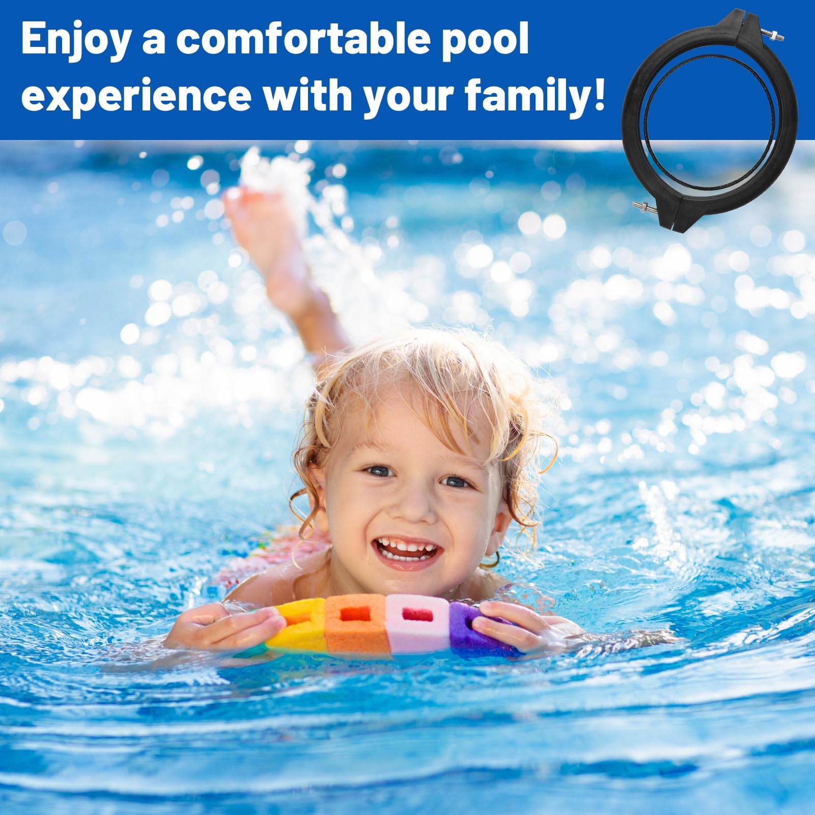 Spannring Sandfilteranlage Pool,2 Stück 180mm Spannring Sandfilter & Dichtungsring Poolpumpe,Sandfilter Filterspannring Dichtung Ersatzteile für Sandfilteranlage,Pool Ersatzteile Poolpumpe Zubehör (C)