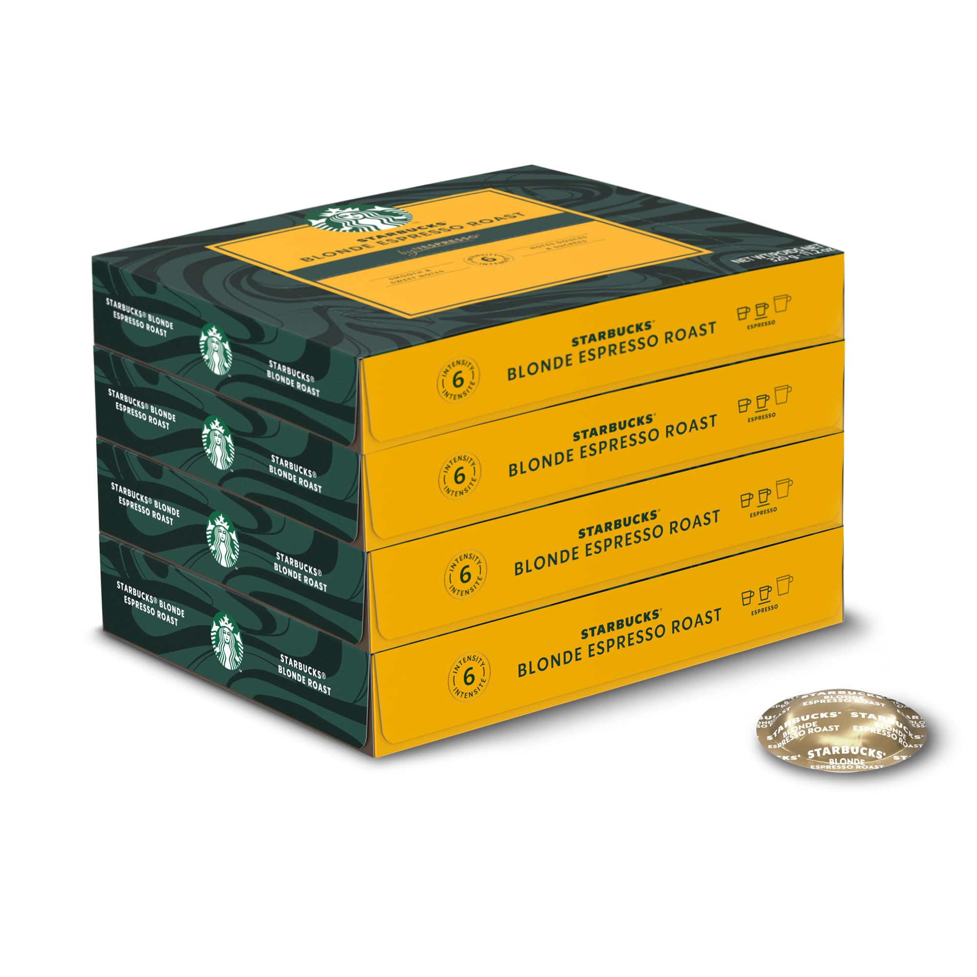 NESPRESSO PROFESSIONAL Starbucks Blonde Espresso Roast 200 Kaffeekapseln | Lateinamerikanische Kaffeemischung leicht geröstet für Ristretto und Espresso, kompatibel mit Nespresso B2B Kaffeemaschinen