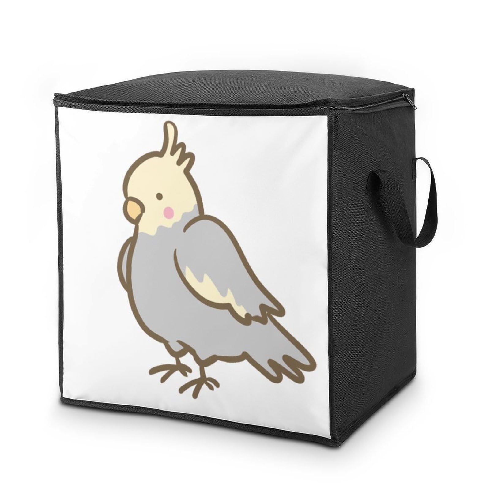 Lyfthologen 70L Storage Bags, Cockatiel Parrot Storage Box with Lid Zipper And Handles, Clothes Bags for Quilt, Blankets, Bedding