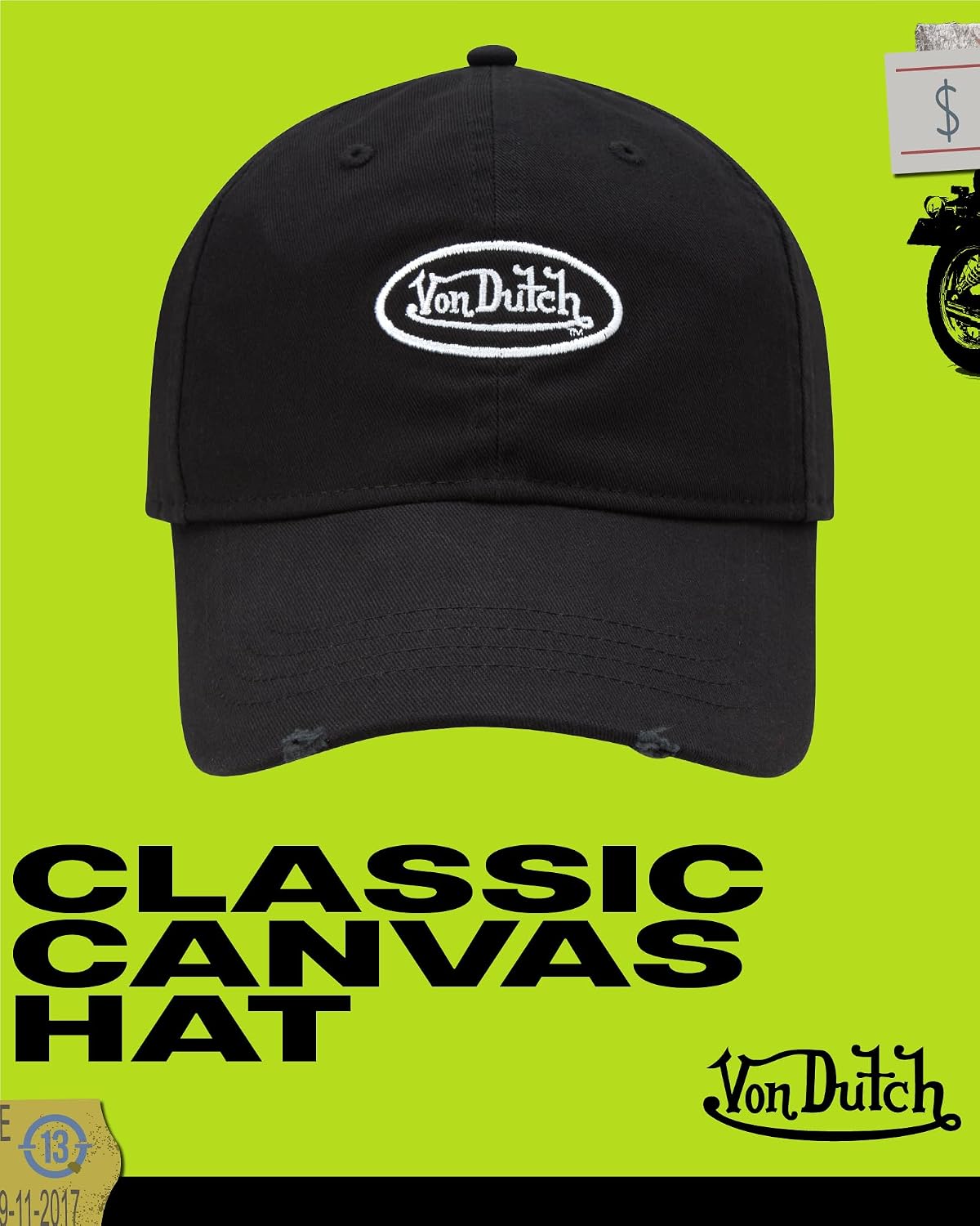 Von Dutch Men & Womens Baseball Caps - Breathable Adjustable Snapback Soft Cotton Canvas Curved Brim Vintage Hat