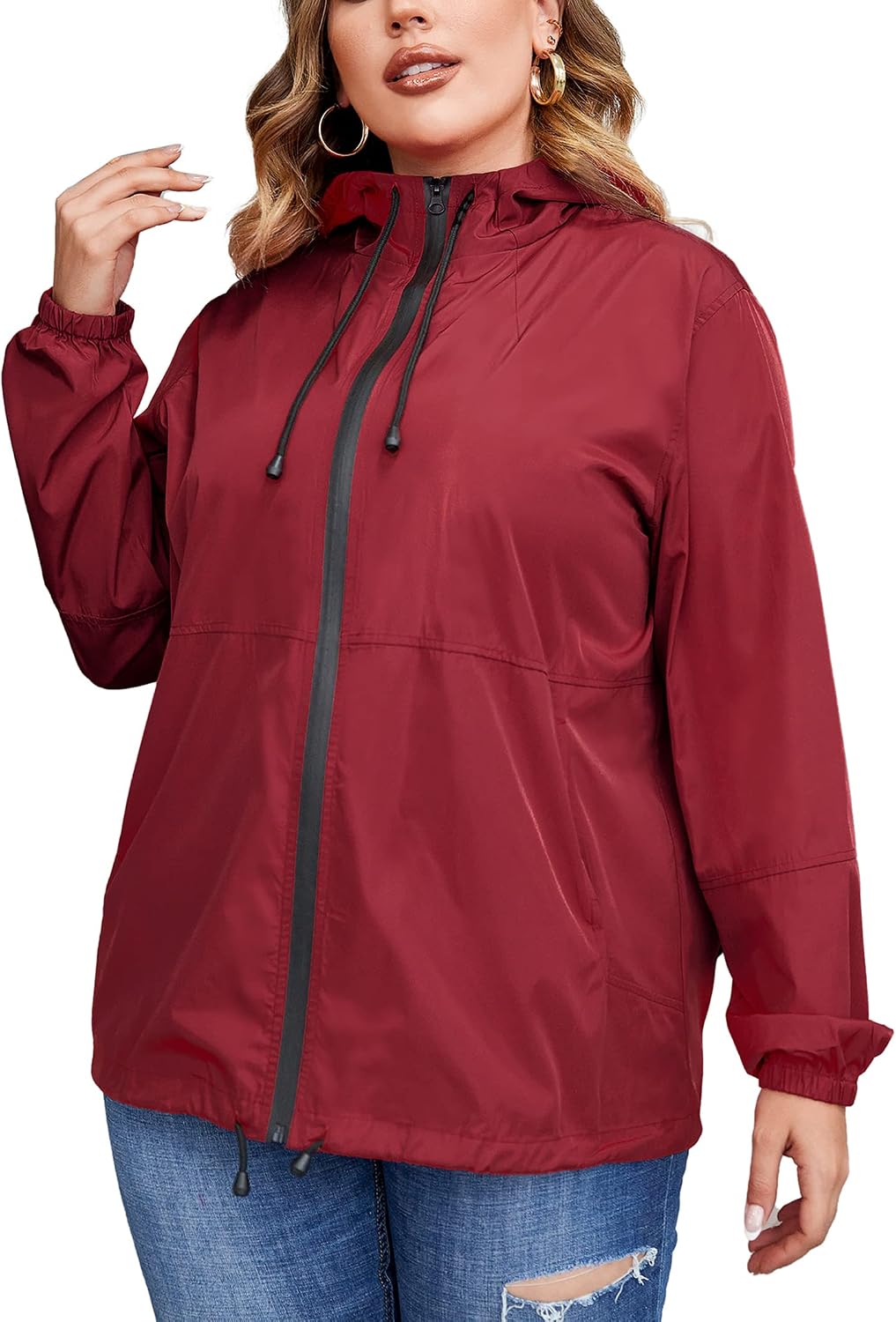 IN'VOLAND Women's Plus Size Raincoat 