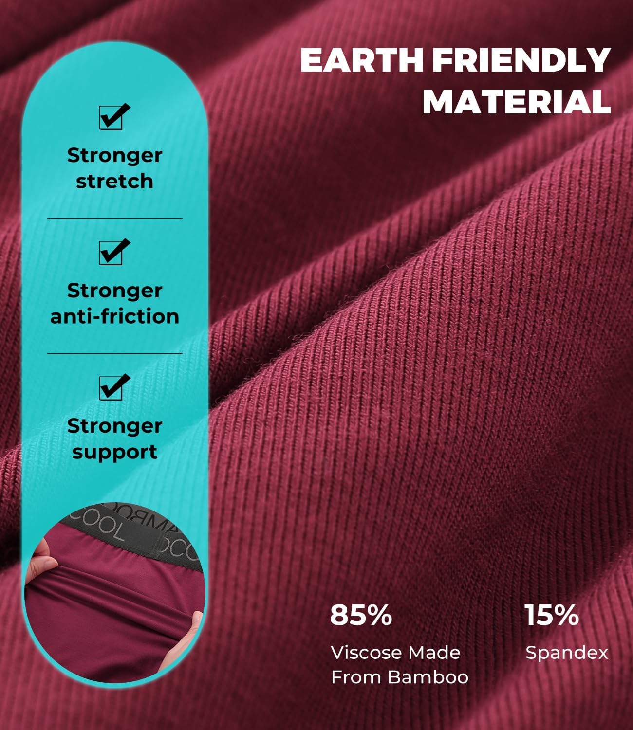 BAMBOO COOL Mens Trunks Underwear Performance Breathable Mesh Fly Zone Moisture-Wicking(4 Pack) - Image 4