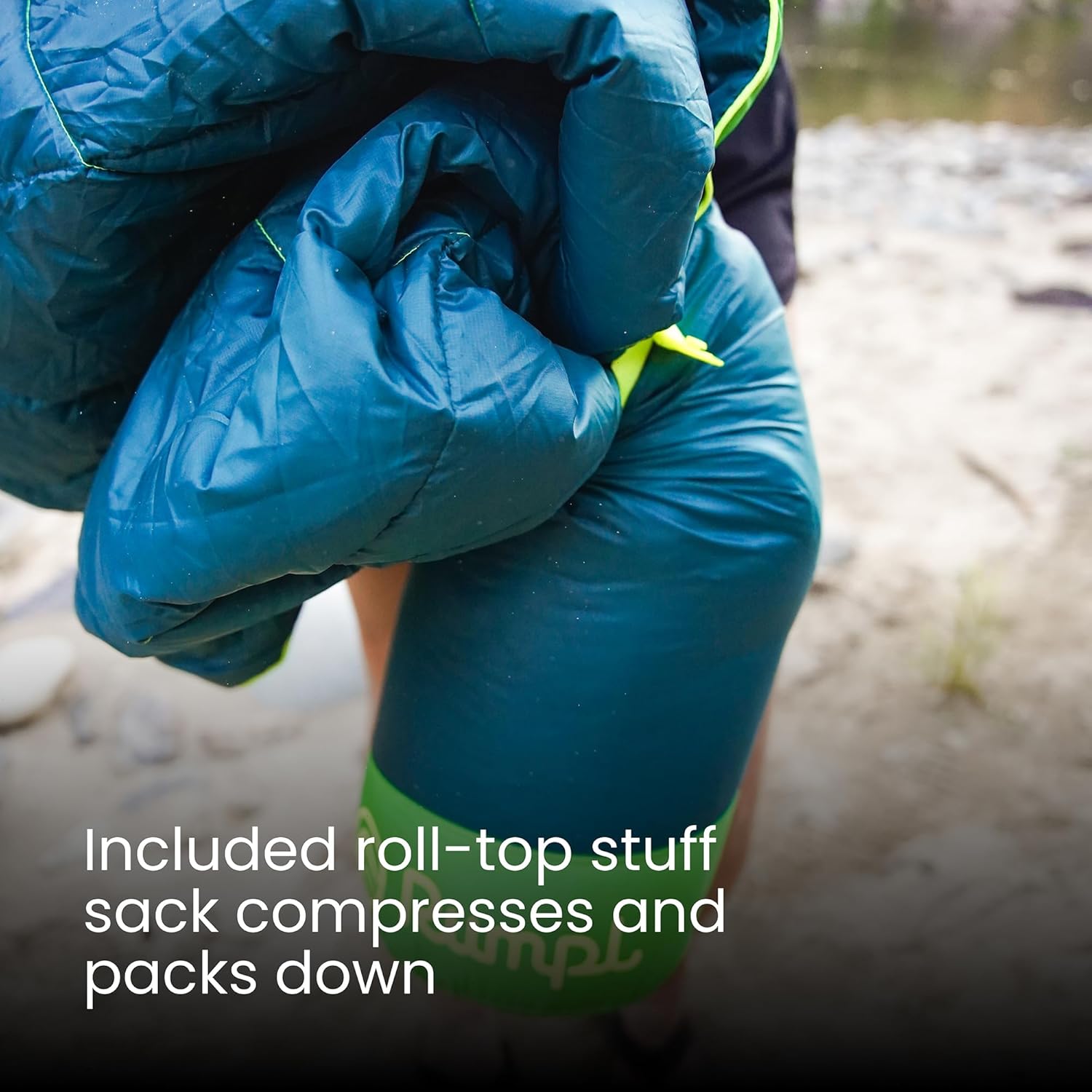 Rumpl Backcountry Puffy Blanket, Ultra-Portable and Lightweight Adventure Blanket, 2-Person (80x84 inches), Deepwater - Image 5