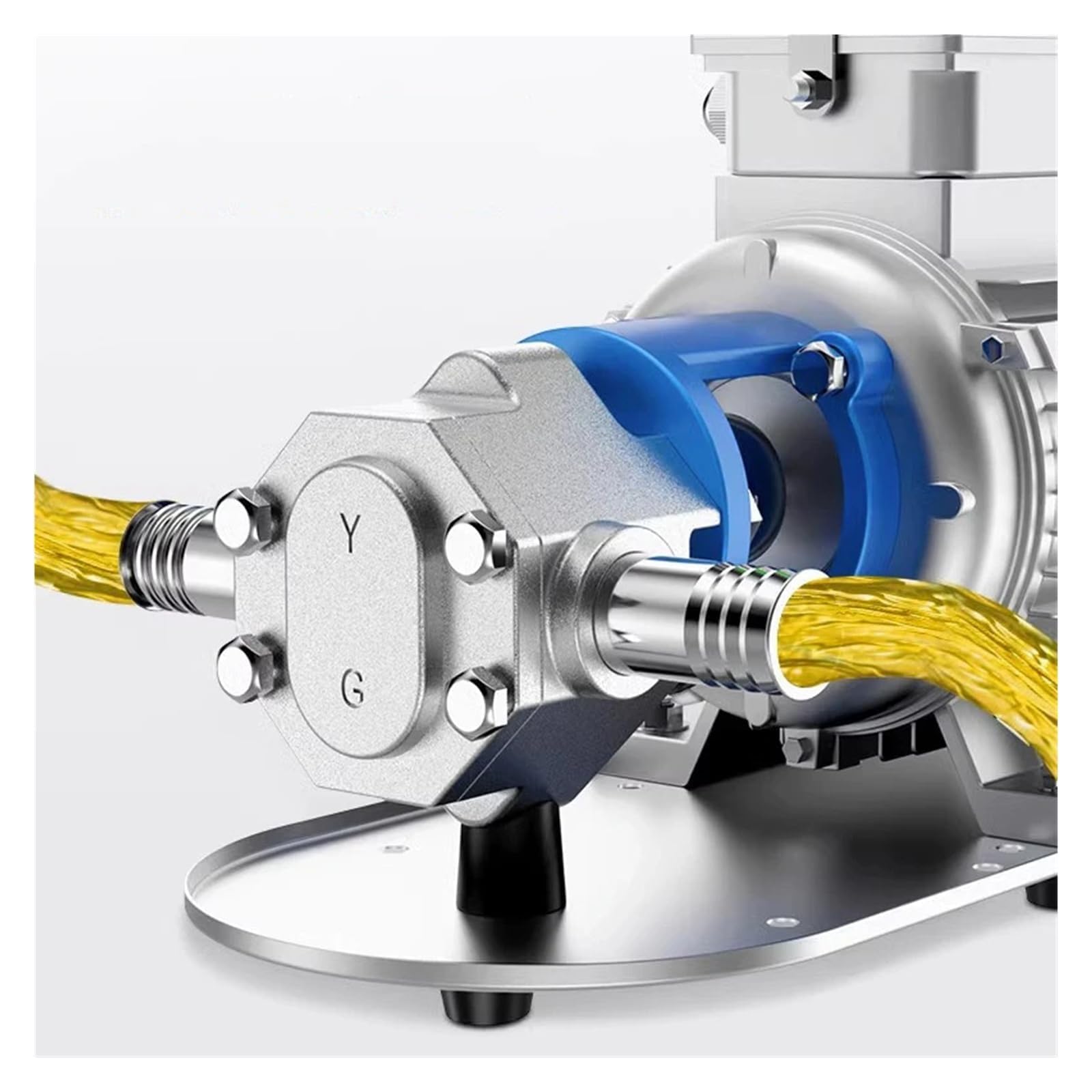 Bomba de engranajes de acero inoxidable autocebante para motor de transferencia de aceite de viscosidad, líquidos hidráulicos comestibles, resistente a la corrosión, funcionamiento estable