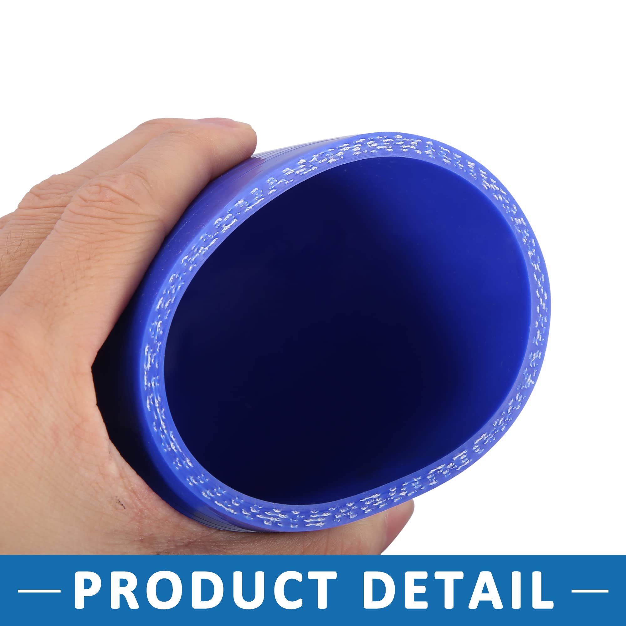 A ABSOPRO Coche 70mm 2.75" ID 90 Grados Acoplador Silicona Manguera Azul