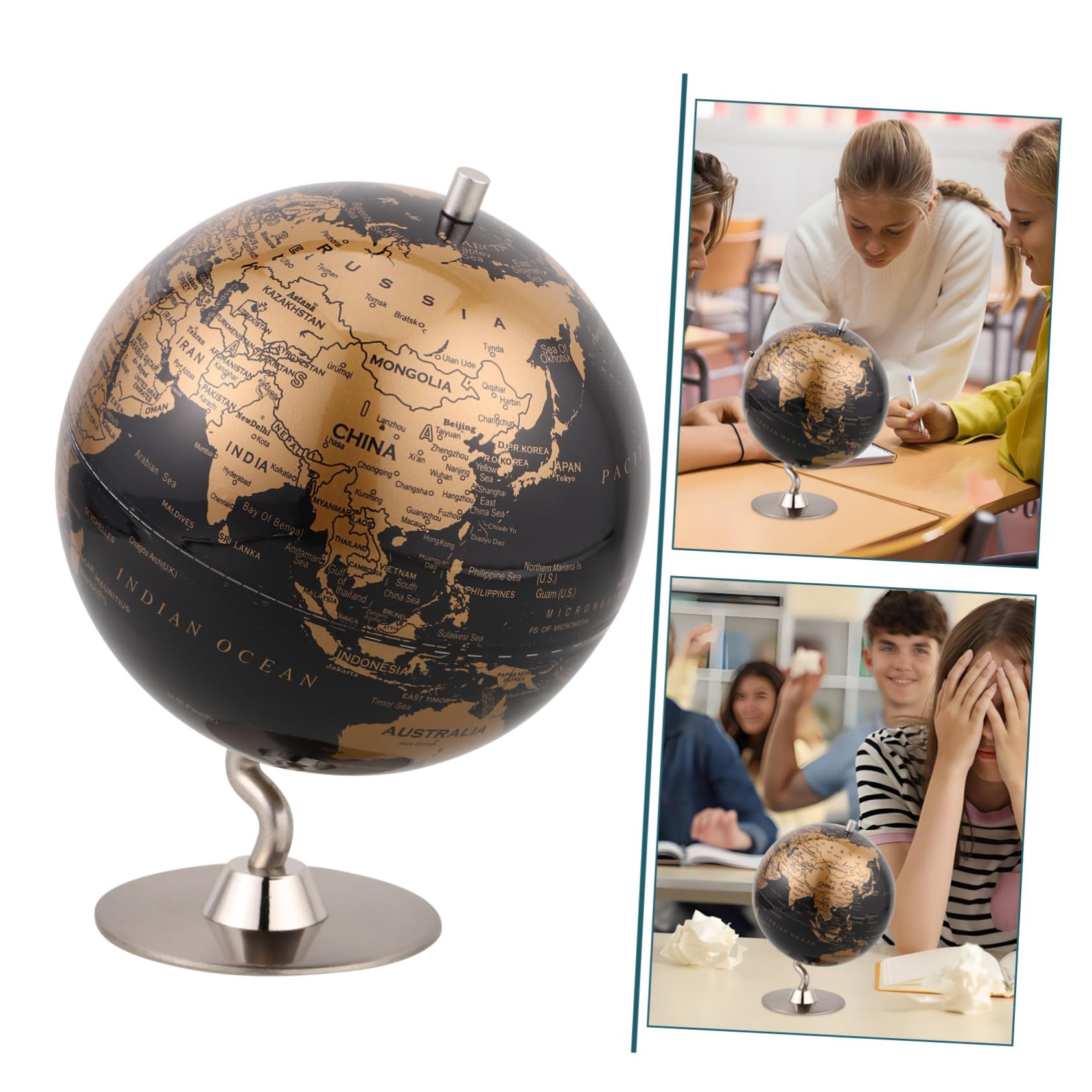 Globo Terráqueo para Niños Pequeño Metal Pvs Estilo Retro