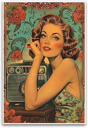 Póster vintage de Pinup Girl, impresión artística retro, estilo clásico de los años 50, decoración del hogar, arte de pared, regalo nostálgico,