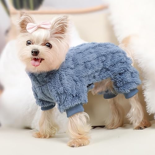 Miniatura 4 de Suéter para perro, pijama de invierno para cachorros, ropa para perros pequeños, niños y niñas, pijamas de forro polar cálido para mascotas,