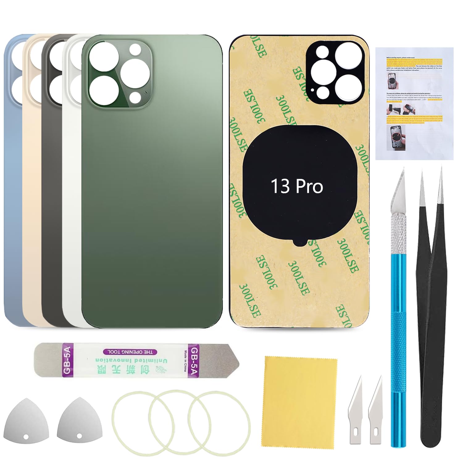 Vitre arrière compatible iPhone 13 Pro 6,1 pouces vert alpin - 8
