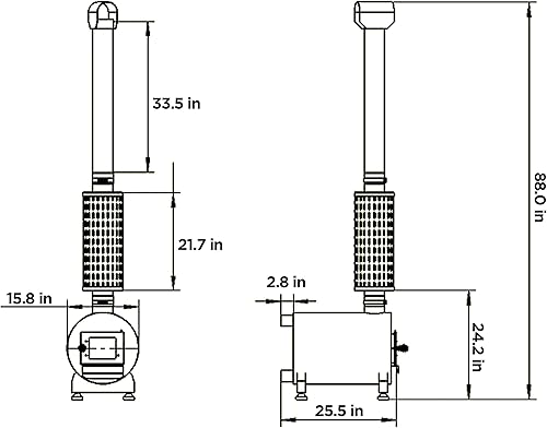 Miniatura 6 de External Heater for Wood-Fire Hot Tub Equivalent to 10-15kW Electronic Heater Stainless Steel Hot Tub 2-3/5” Connecting Pipes (External)