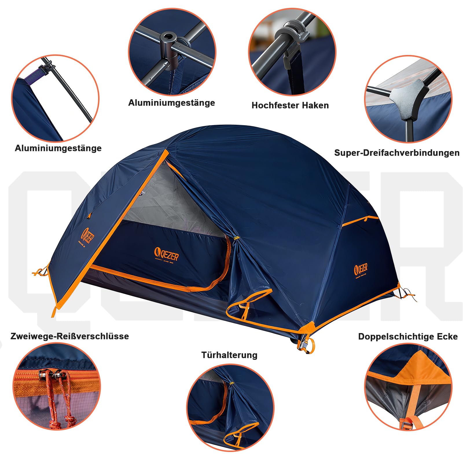 Ultraleichtes Rucksackzelt, Campingzelt, wasserdichtes PU 3000mm Außenzelt, PU 5000mm Bodenzelt, ultraleichtes Rucksackdesign, geeignet zum Wandern, Campen und für Outdoor-Aktivitäten.
