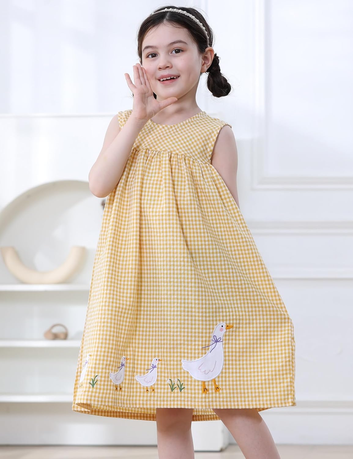 FreeLu Toddler Girls Cotton Summer Short Sleeve Dress Cartoon Print Casual Jersey Dresses - Image 3