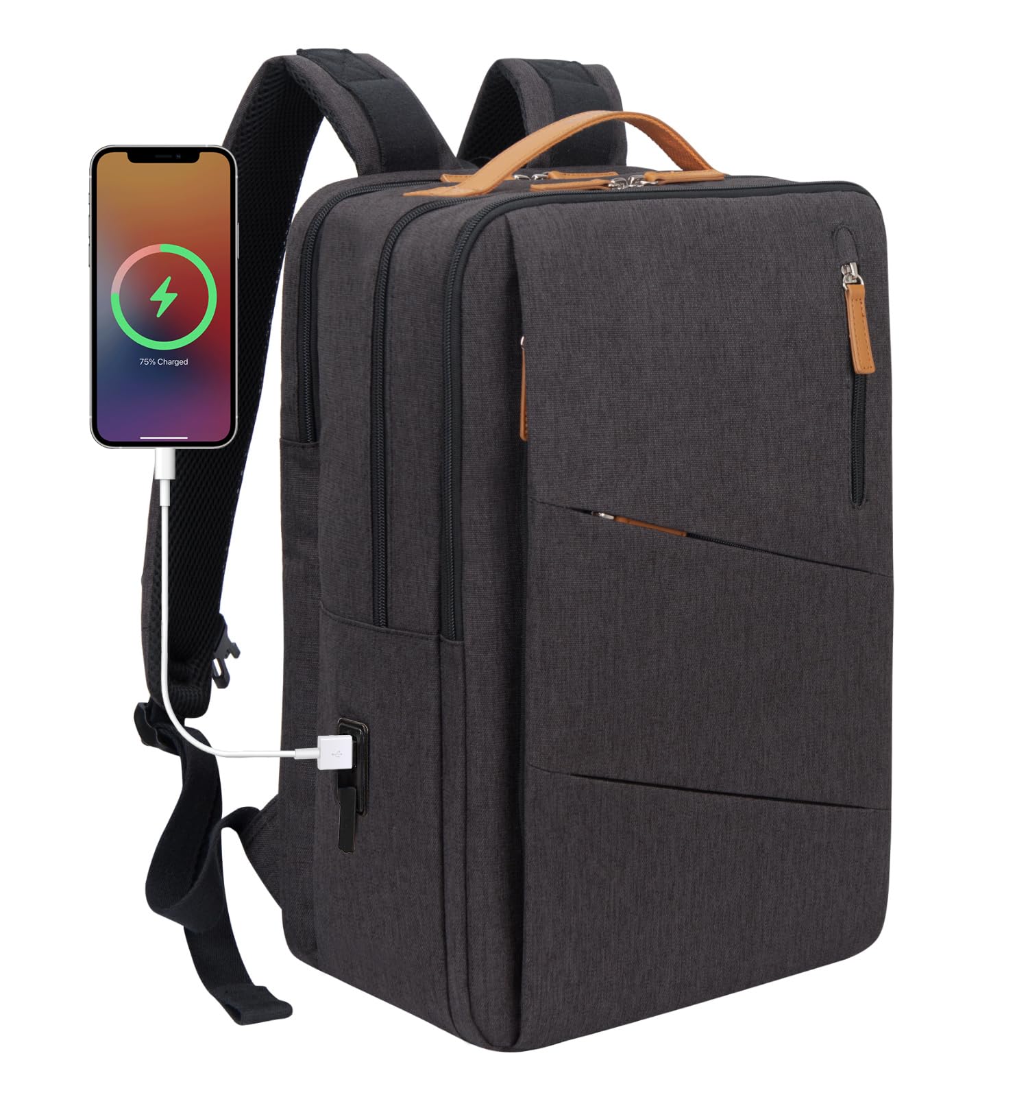 Hp hope Zaino da lavoro per uomo, zaino impermeabile da donna per zaino da scuola per laptop da 15,6 inch con porta di ricarica USB, zainetto antifurto da 22 litri per viaggi di lavoro, escursioni