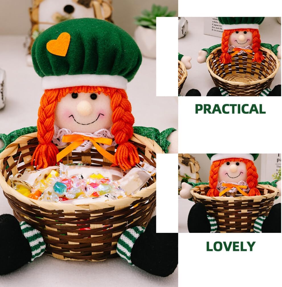ABOOFAN Patrick's Day Candy Basket Festive Leaf Treat Holder for Home Decor for Parties and Celebrations Friends and Colleagues Creates Joyful Atmosphere