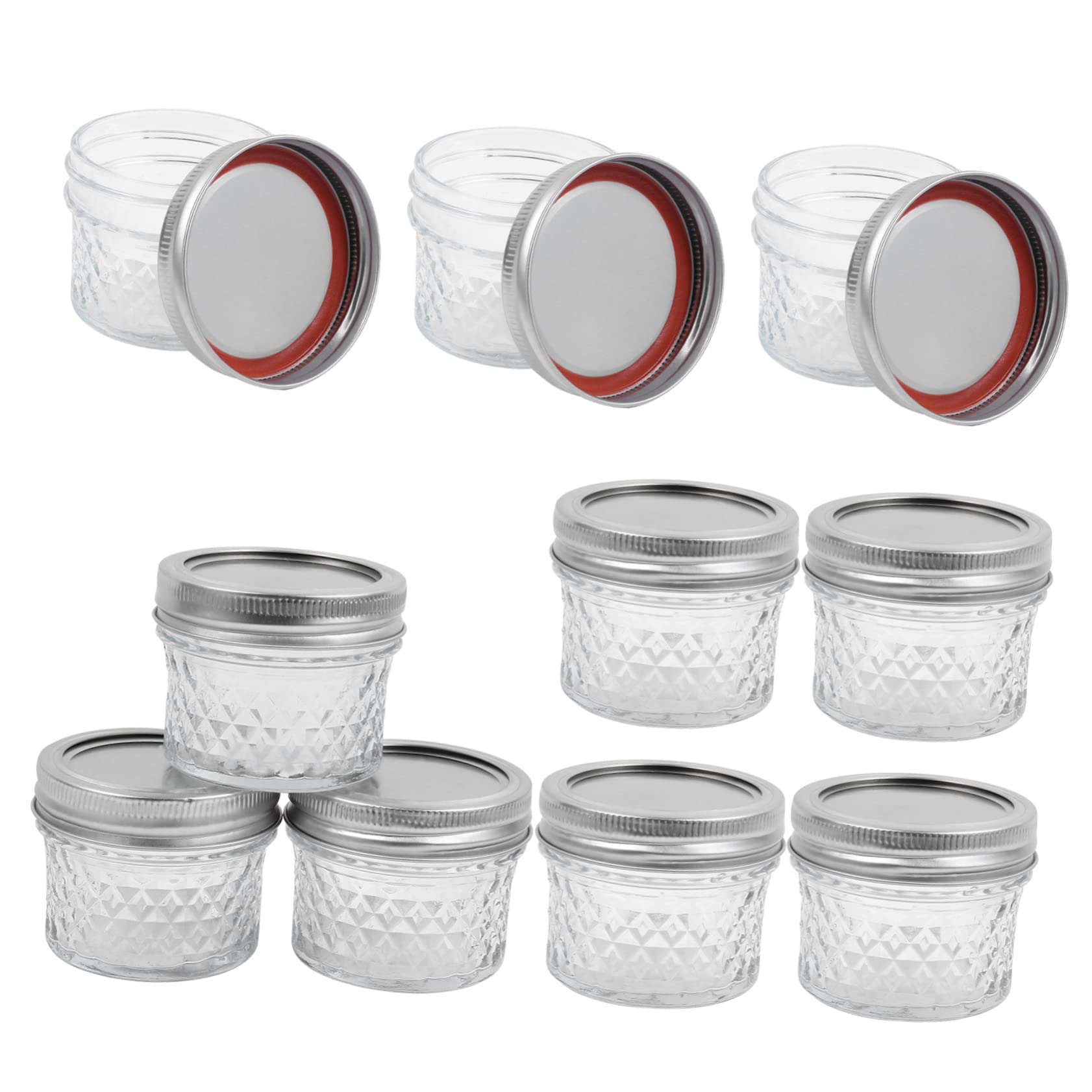 LIFKOME 10 Pezzi Barattoli Trasparenti da Contenitori Sigillati per Dolci e Conserve Coperchi Ermetici per Alimenti Freschi per Marmellate e Snack
