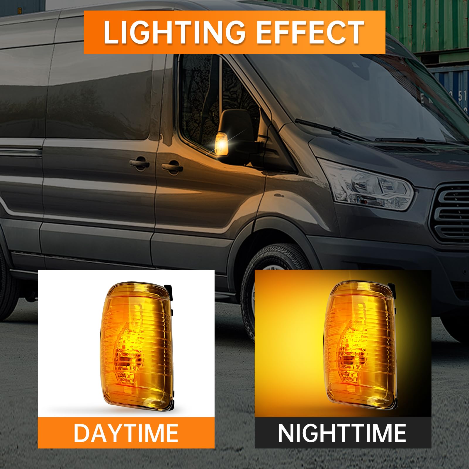 LED Seitenspiegel Blinker Für Ford Transit MK8 2014-2025 - Smoked Glas CAN-BUS