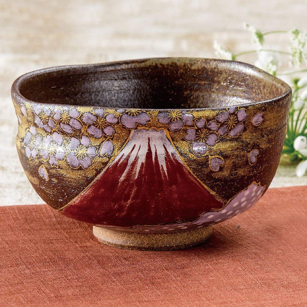 九谷焼　富士山　抹茶茶碗 Amazon｜『九谷焼』抹茶碗 金雲桜富士｜抹茶碗 オンライン通販