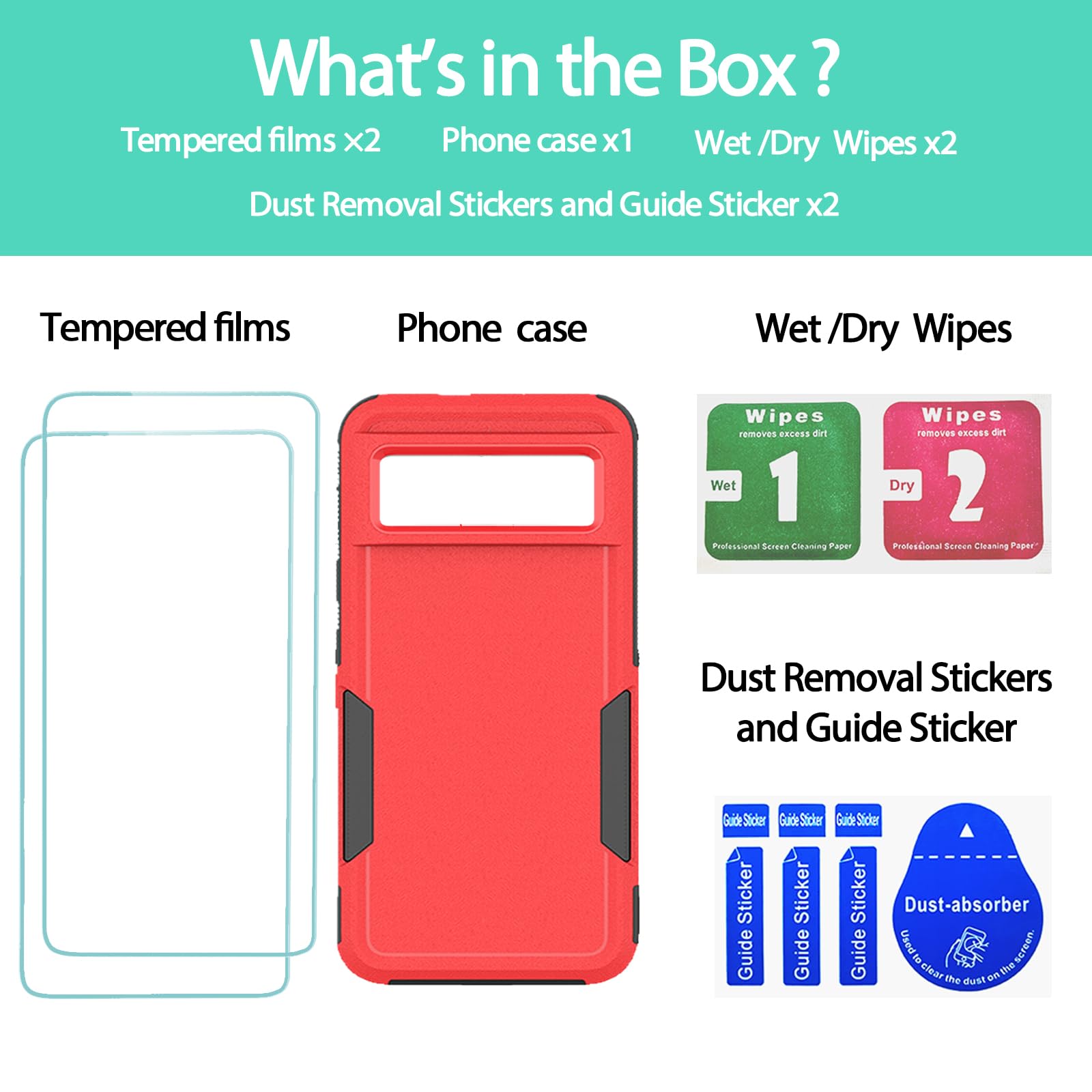 Jeylly for Google Pixel 8 Case with 2PCS HD Screen Protector - Image 3