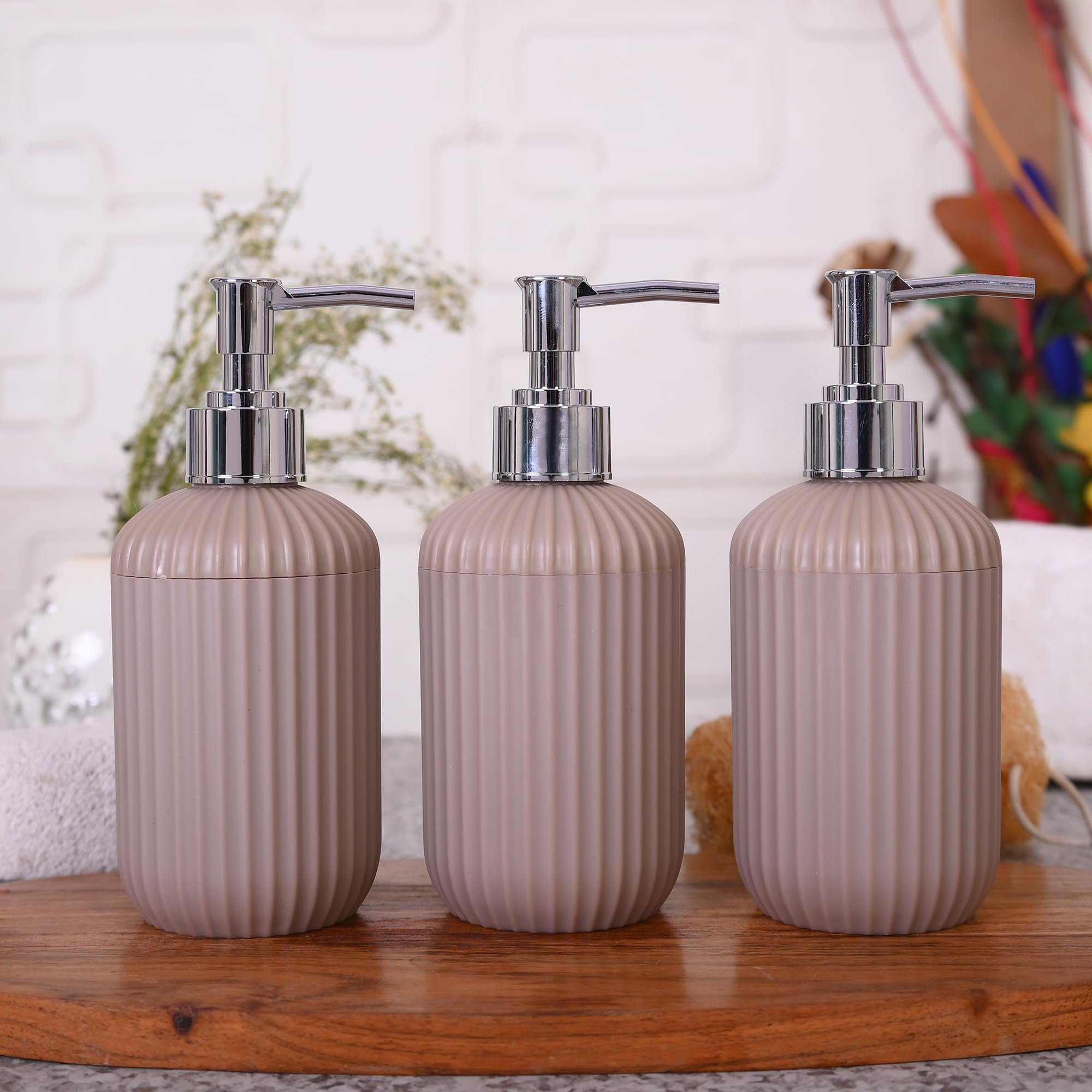 SHENRON Refillable Hand Soap Dispenser 250ml | Unbreakable Liquid Soap/Shampoo/Hand wash/Sanitizer/Lotion Dispenser Plastic Bottle for Kitchen, Wash-Basin and Bathroom -250 ml (Mud)