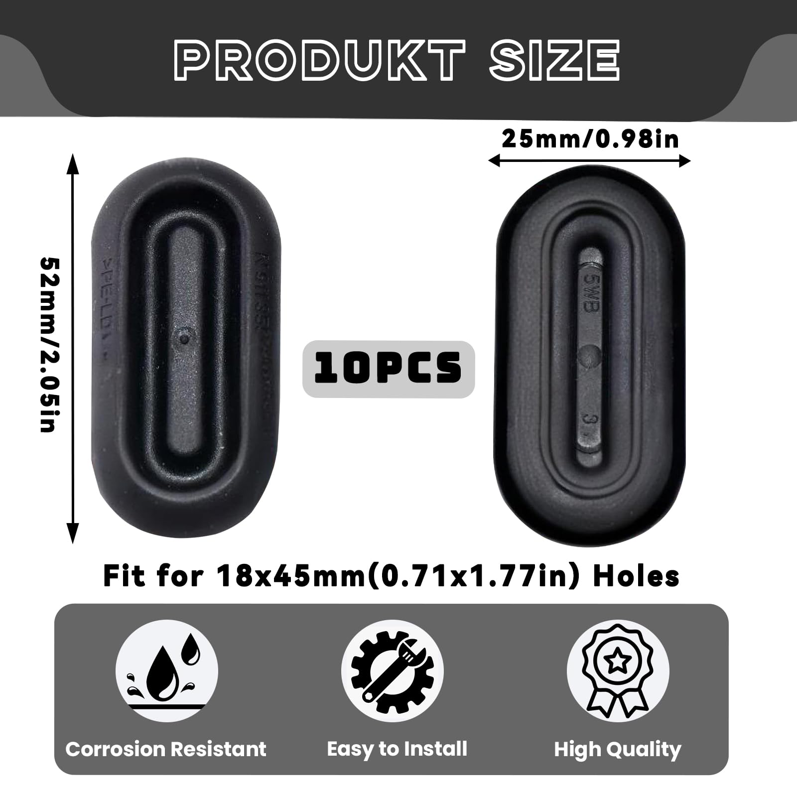 Produktbild von Jetstream 10x 40 Mm Graue Gummistopfen – Wasserdichte Karosseriestopfen, Passend Für Audi & VW, Unterboden & Kofferraum