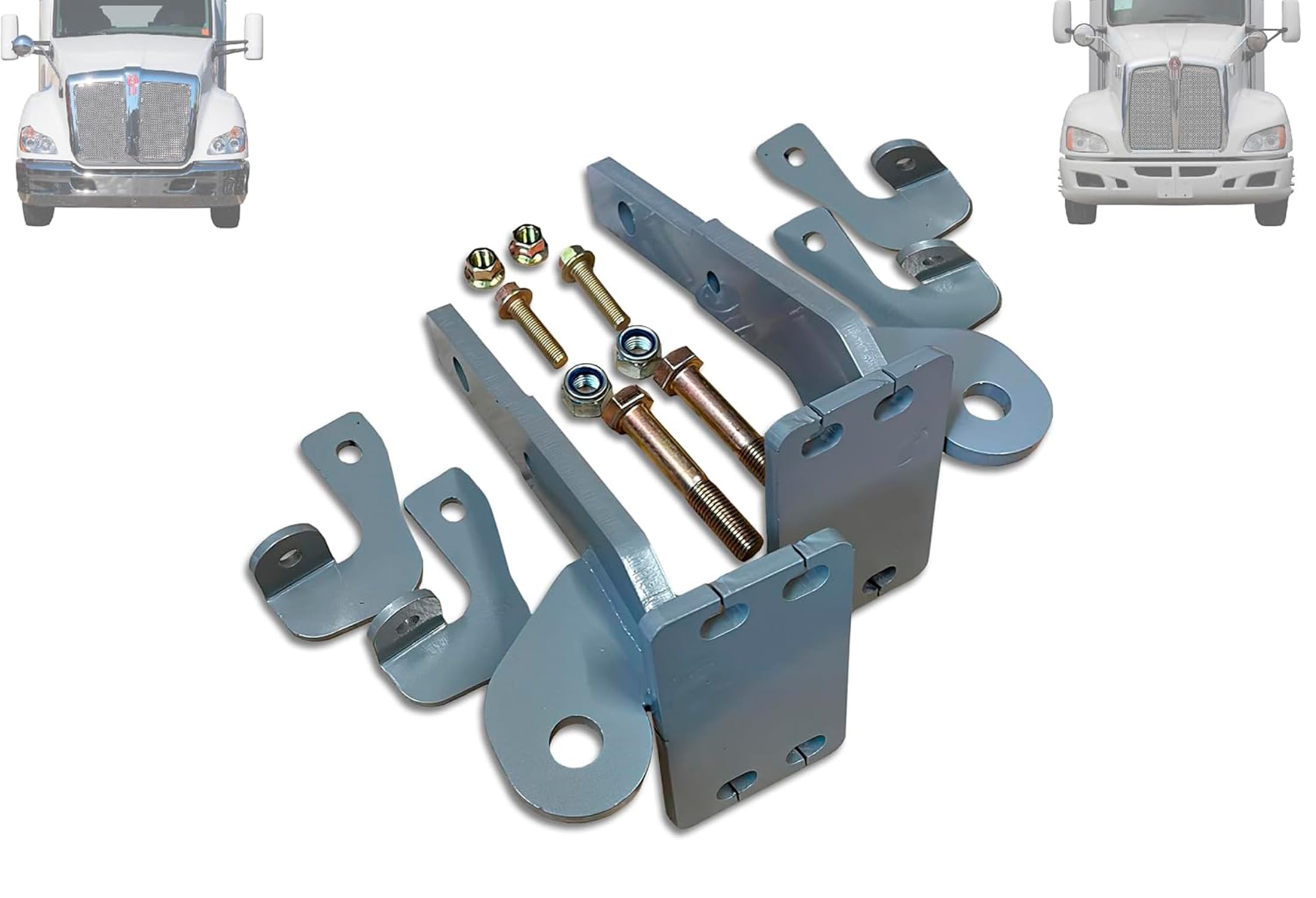 Bumper Deer Moose Brush Guard Brackets Mounting Hardware Set compatible with EX-Guard Compatible with Kenworth T680 T660 2013-2021 Semi Trucks