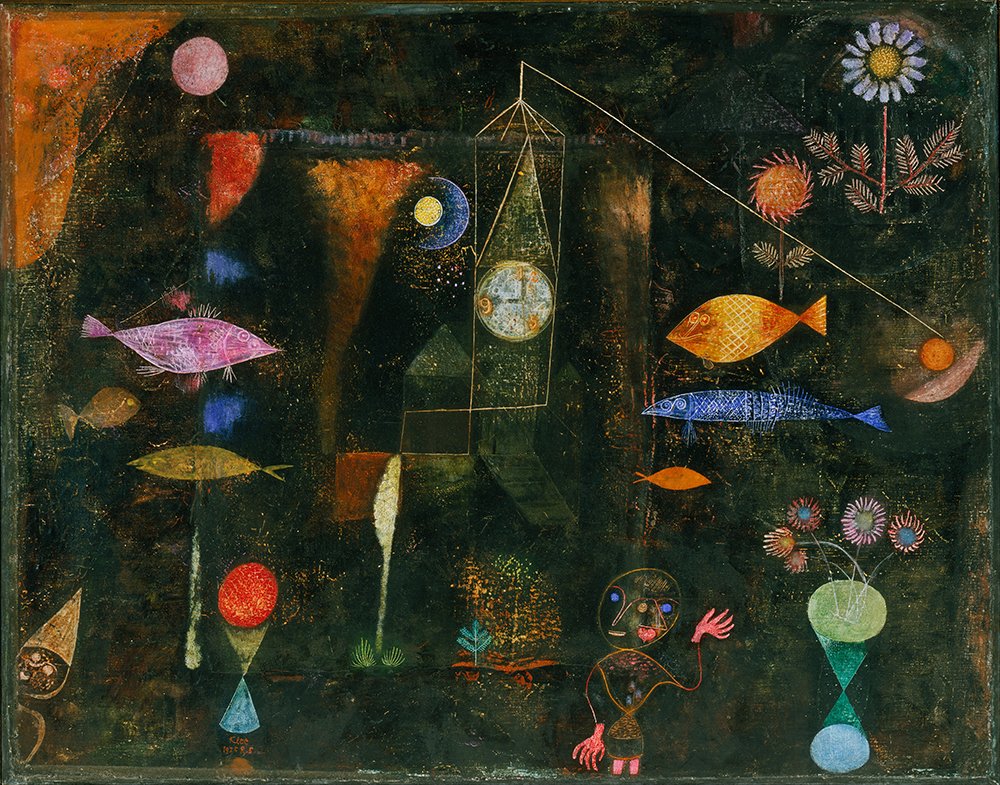 Swiss Fish Magic Paul Klee affiche d'art grand format encadré mat pour salon
