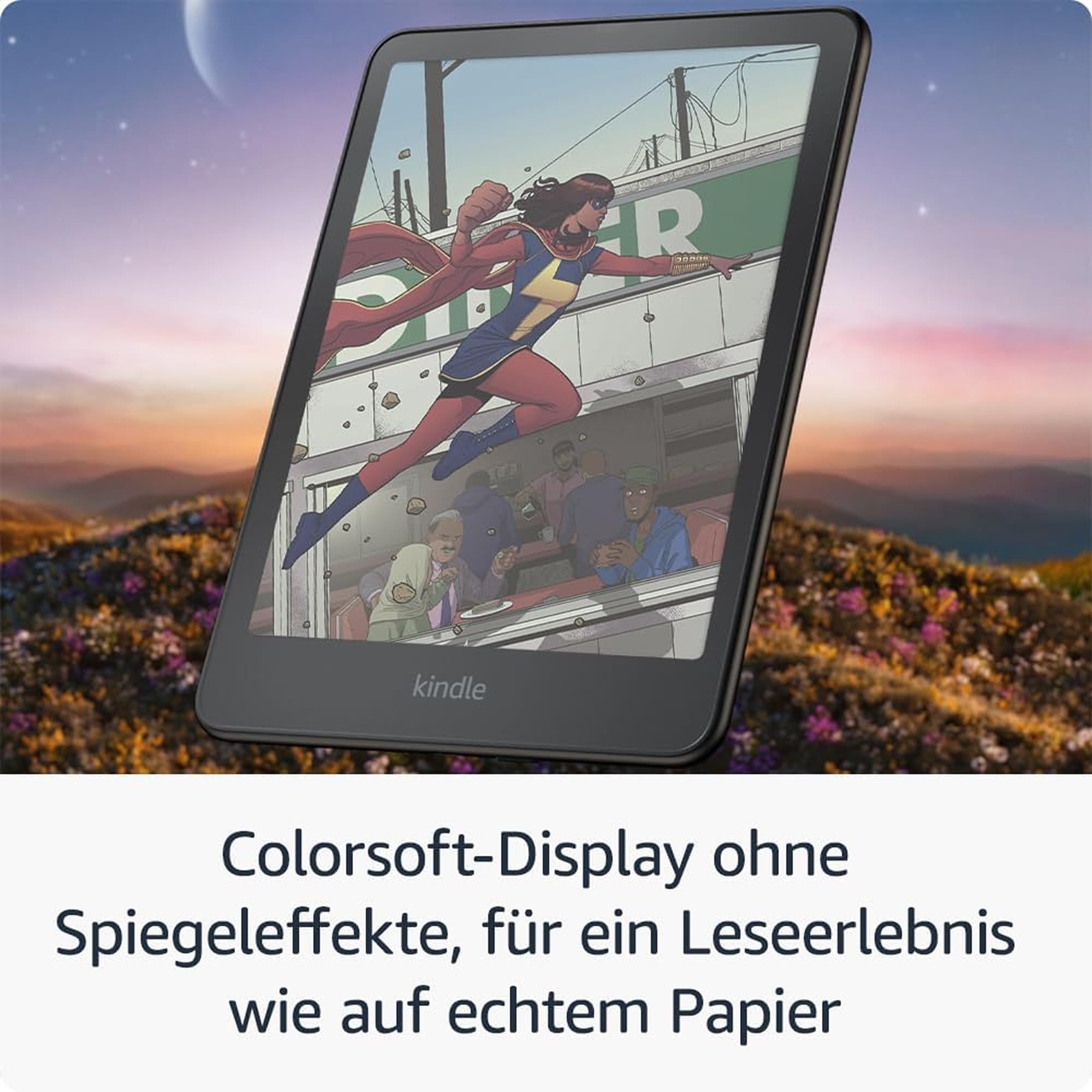 Kindle Colorsoft Signature Edition (32 GB) Mit jade transparenter Hülle und Kabelloses Ladedock
