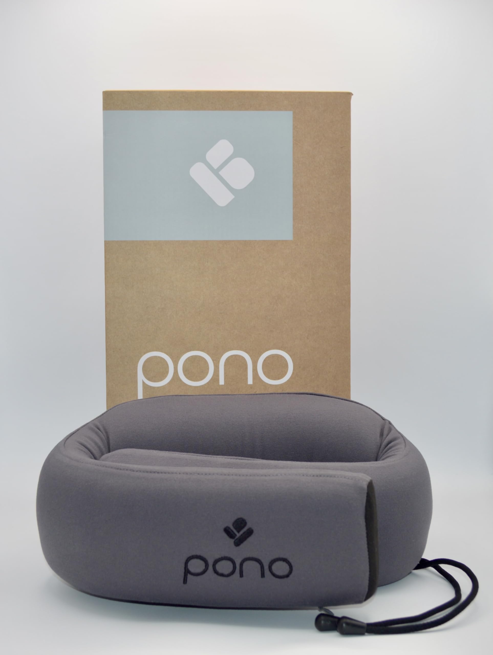 Pono Neck Cradle Travel Pillow (Patented): Memory Foam, Ergonomic 360° Adjustable Support, Prevents Head Nods. Infinity Shape Fits All Adults.