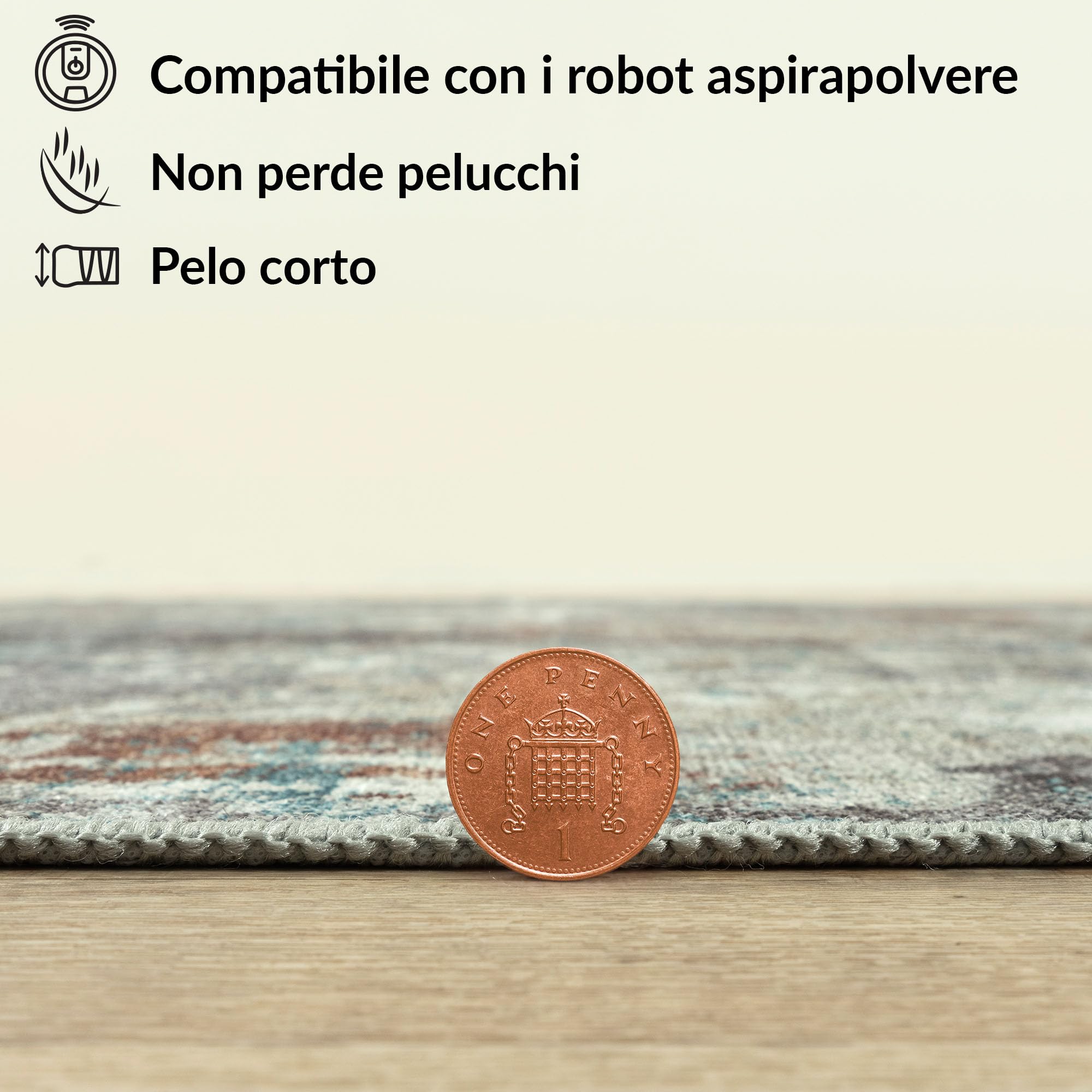 artyrugs Tappeto Lavabile in Lavatrice, 152x213cm, 75% Cotone Riciclato, Pelo Corto, Fondo Antiscivolo, Tappeti per Soggiorno, Camera da Letto, Cucina, Corridoio, Ufficio, Turchese Scuro & Marrone