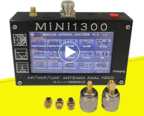 Analizador de antena Mini1300 actualizado 0.1Mhz  1300MHz con kits de calibración SMA Analizador de red vectorial Multitester Carcasa de aluminio