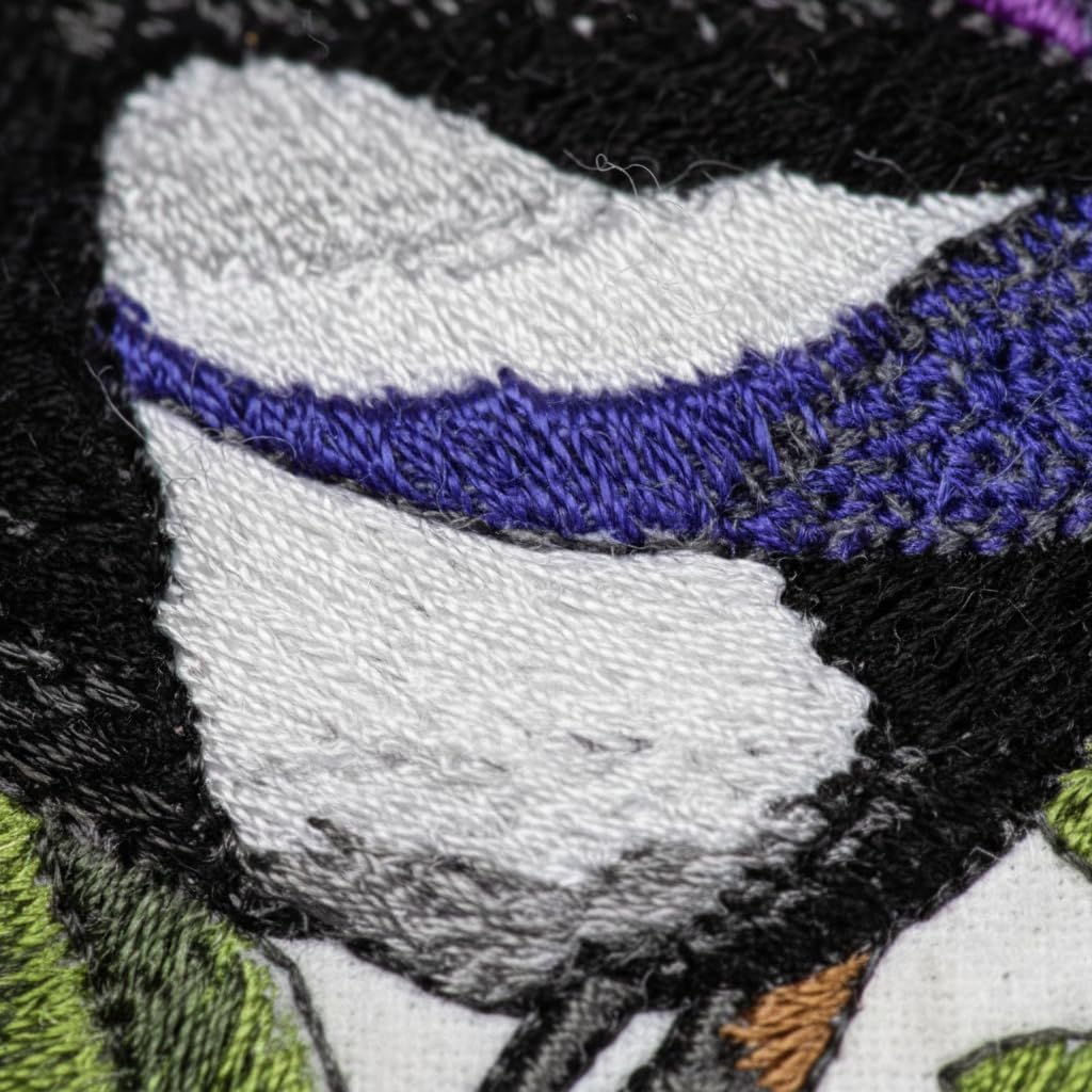 Nature Weaved in Threads, Amazing Birds Kingdom [Black Billed Magpie and Lupine Circle] [Custom and Unique] Embroidered Iron on/Sew Patch [6.3" *5.9"] [Made in USA]