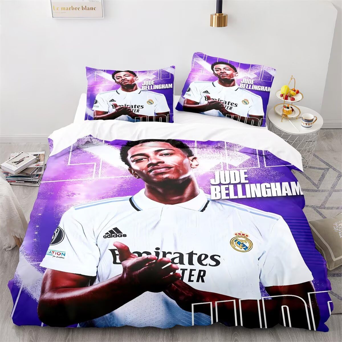 Shaari Duvet Cover Set Soft Lightweight Microfiber 3 Piece Bedding Set with 2 Pillowcase Kids Quilt Cover with Zipper Closure Super King 260 x 220 cm