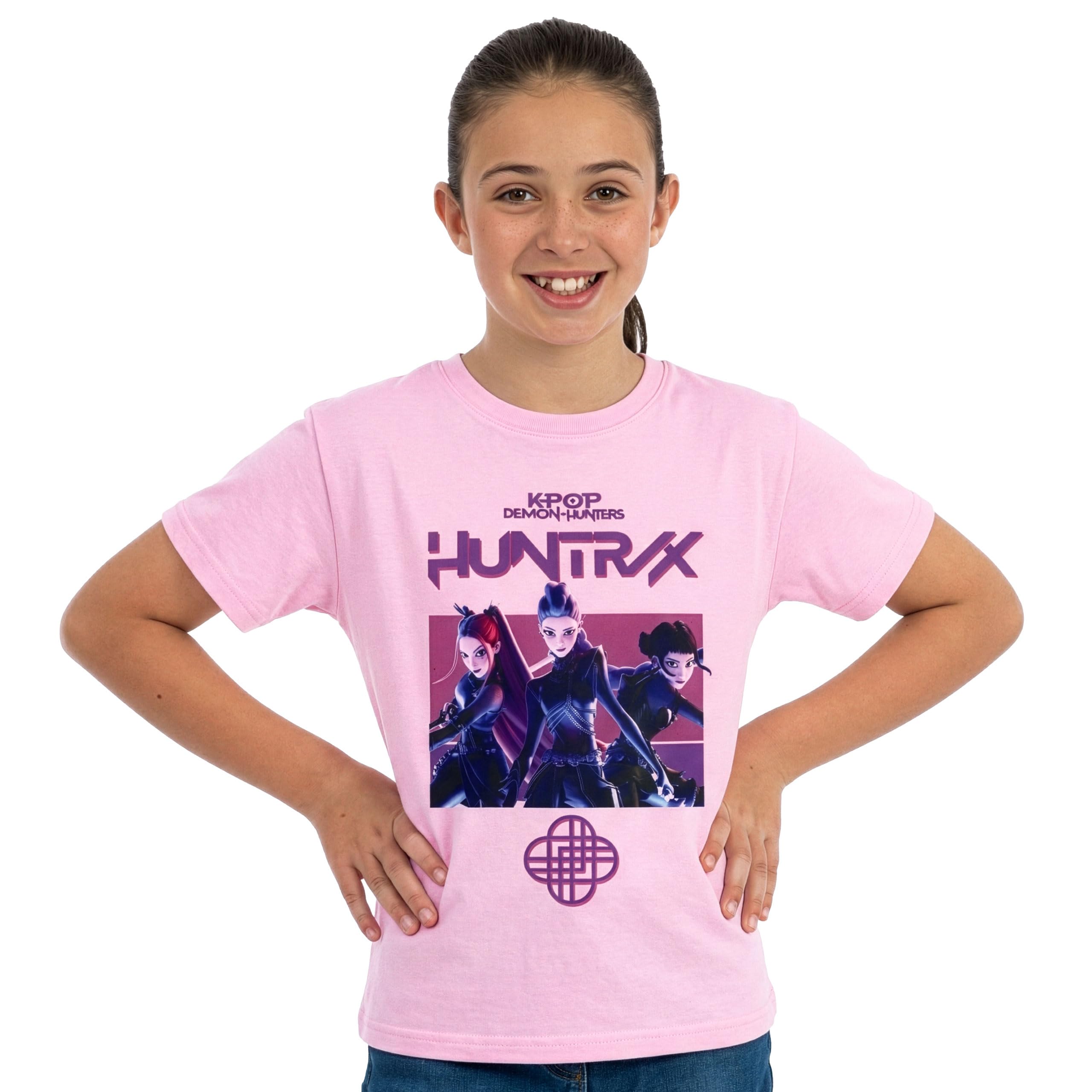 KPop Demon Hunters T-Shirt Enfant, Huntrix T Shirt Fille, Kpop Vetement Fille, Chemise Ete Filles A Manches Courtes