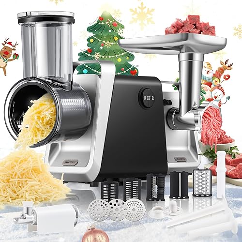 Huanyu Rallador eléctrico de queso, cortador de verduras, triturador de carne, picador multifuncional, todo en uno, profesional para ensaladas,